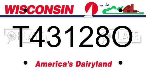 T43128O Wisconsin License Plate