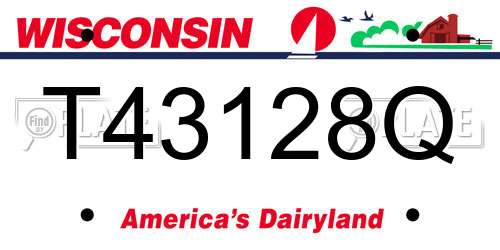 T43128Q Wisconsin License Plate