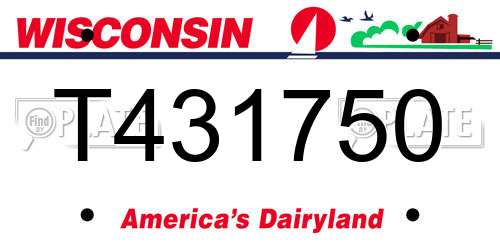 T431750 Wisconsin License Plate