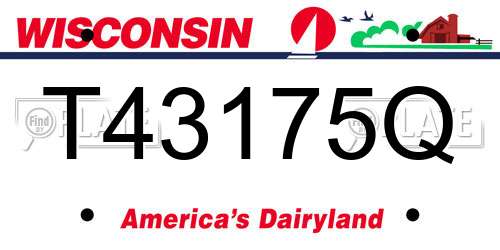 T43175Q Wisconsin License Plate