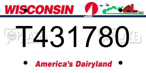 T431780 Wisconsin License Plate