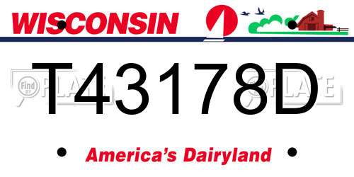 T43178D Wisconsin License Plate