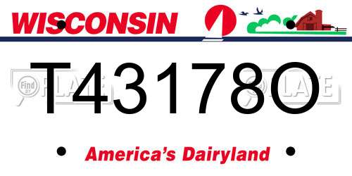 T43178O Wisconsin License Plate