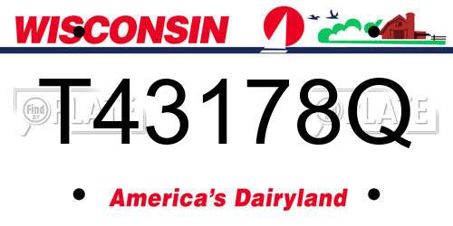 T43178Q Wisconsin License Plate