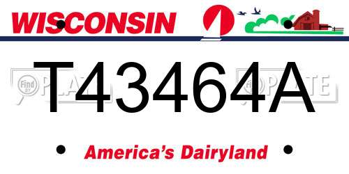 T43464A Wisconsin License Plate