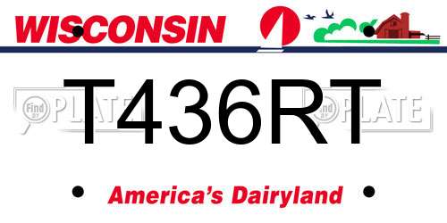 T436RT Wisconsin License Plate