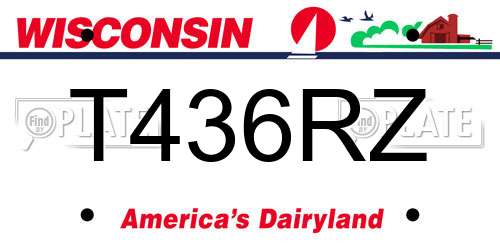 T436RZ Wisconsin License Plate