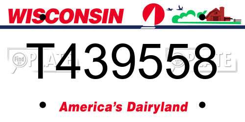 T439558 Wisconsin License Plate