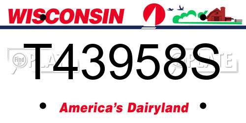 T43958S Wisconsin License Plate