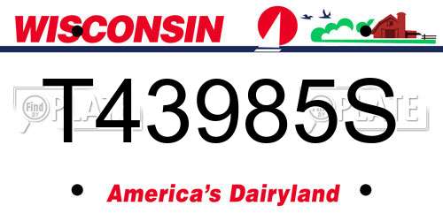 T43985S Wisconsin License Plate