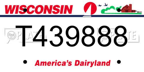 T439888 Wisconsin License Plate