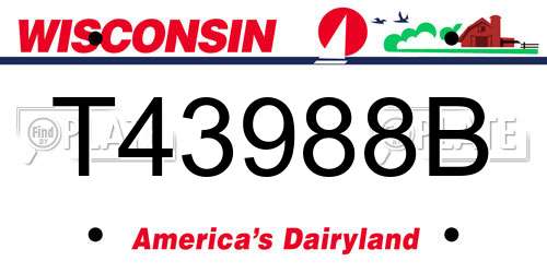 T43988B Wisconsin License Plate