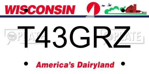 T43GRZ Wisconsin License Plate