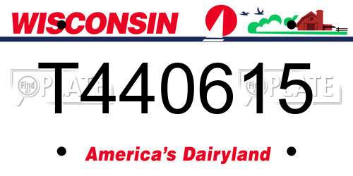 T440615 Wisconsin License Plate