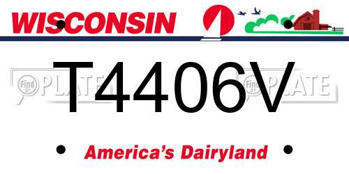 T4406V Wisconsin License Plate