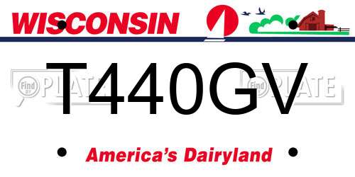 T440GV Wisconsin License Plate