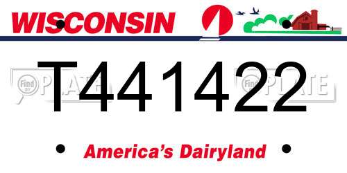 T441422 Wisconsin License Plate