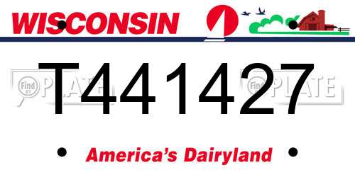 T441427 Wisconsin License Plate