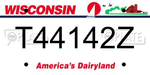 T44142Z Wisconsin License Plate
