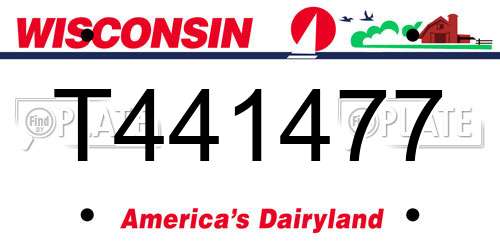 T441477 Wisconsin License Plate
