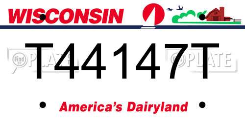 T44147T Wisconsin License Plate