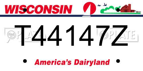 T44147Z Wisconsin License Plate