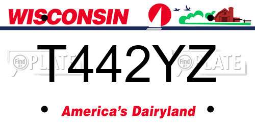 T442YZ Wisconsin License Plate