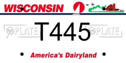 T445 Wisconsin License Plate