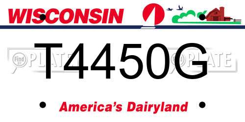 T4450G Wisconsin License Plate
