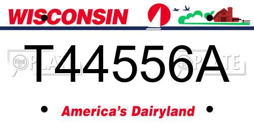 T44556A Wisconsin License Plate