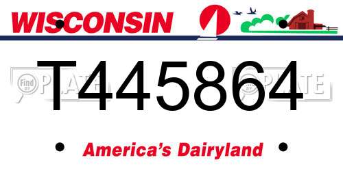 T445864 Wisconsin License Plate