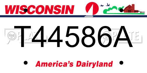T44586A Wisconsin License Plate