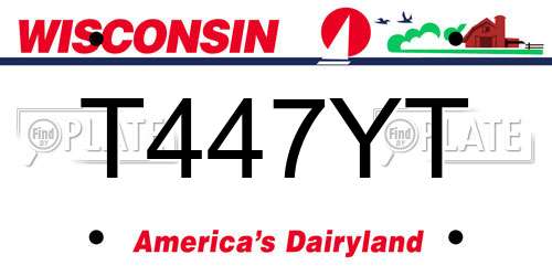 T447YT Wisconsin License Plate