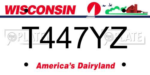 T447YZ Wisconsin License Plate