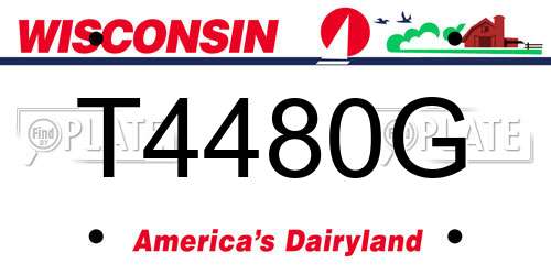 T4480G Wisconsin License Plate