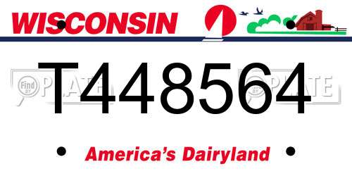 T448564 Wisconsin License Plate