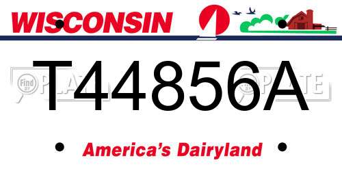 T44856A Wisconsin License Plate