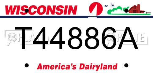 T44886A Wisconsin License Plate