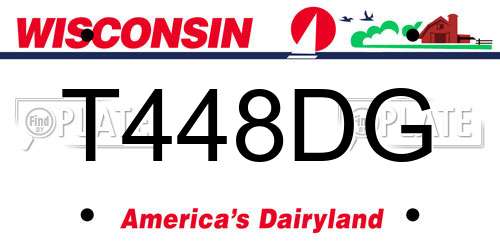 T448DG Wisconsin License Plate