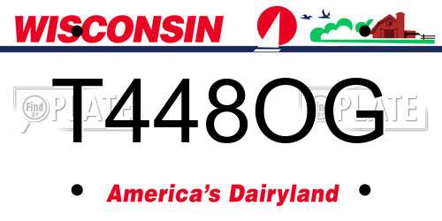 T448OG Wisconsin License Plate