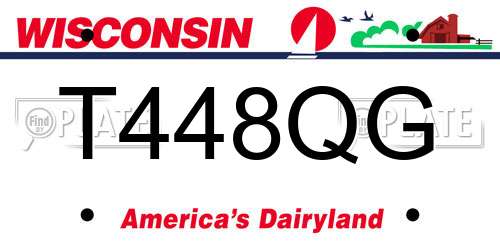 T448QG Wisconsin License Plate