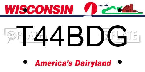 T44BDG Wisconsin License Plate