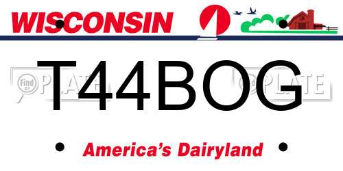 T44BOG Wisconsin License Plate