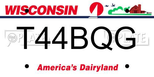 T44BQG Wisconsin License Plate