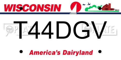 T44DGV Wisconsin License Plate
