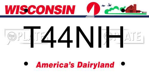 T44NIH Wisconsin License Plate