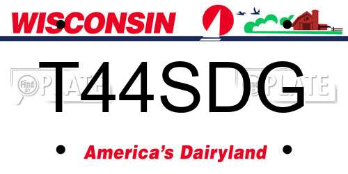 T44SDG Wisconsin License Plate