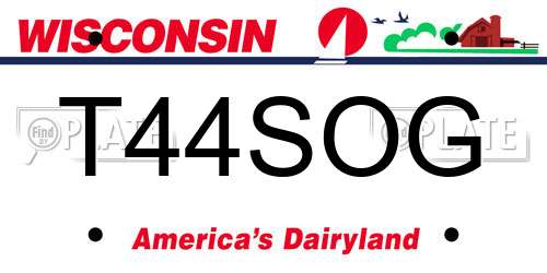 T44SOG Wisconsin License Plate
