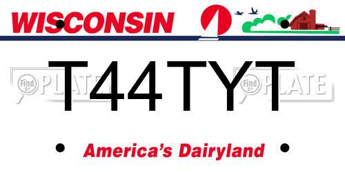 T44TYT Wisconsin License Plate