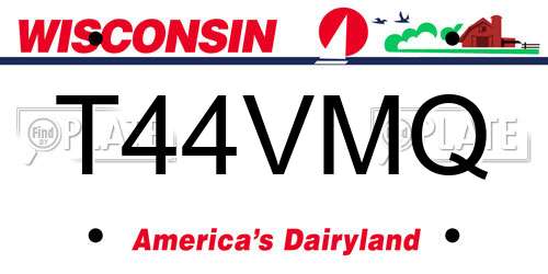 T44VMQ Wisconsin License Plate